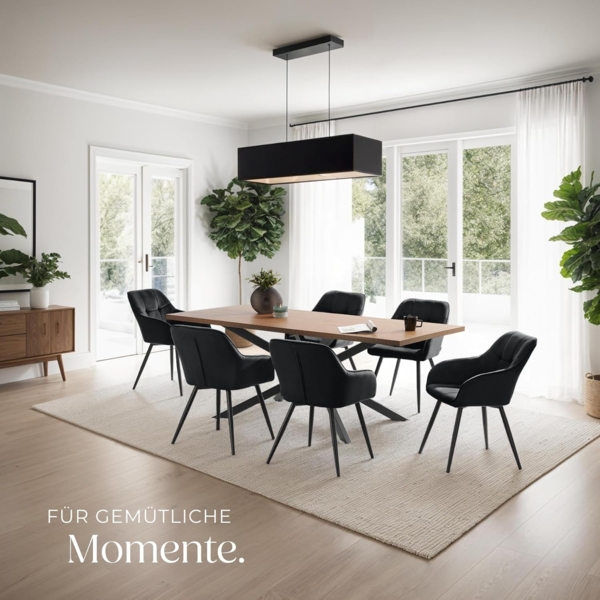 tectake Esszimmerstuhl Marilyn (4er Set, 4 St), gepolstert, in Samtoptik, gesteppt Bild 2