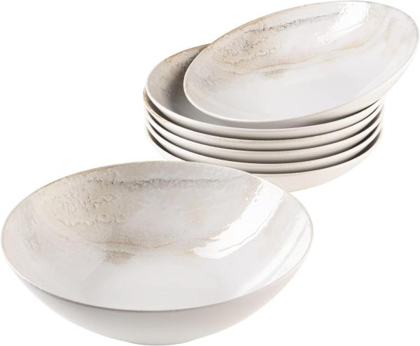 Mäser 931948 Ossia Salatschalenset WOODEN LIGHT, weiß/beige, 7-teilig (1 Set)