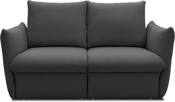 DOMO Collection Cloud Box, 2 Sitzer mit Schlaffunktion und Boxspringfederung, Sofa mit Bettauszug, Schlafsofa, 180 x 97 x 100 cm, Boxspringsofa in dunkelgrau