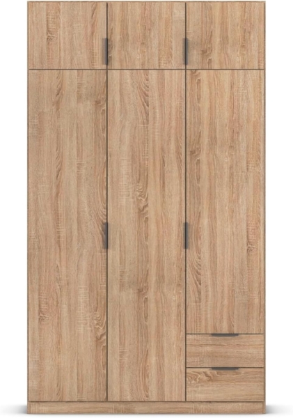 Rauch Möbel Lagoa, Kleiderschrank, Garderobe für Schlafzimmer, Kinderzimmer, Jugendzimmer 6-türig, 2 Schubladen, mit Zubehör Classic, Farbe Eiche Sonoma, Holz, Breite 136 cm Bild 9