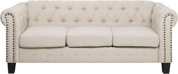 3-Sitzer Sofa Polsterbezug beige gerade Beine CHESTERFIELD