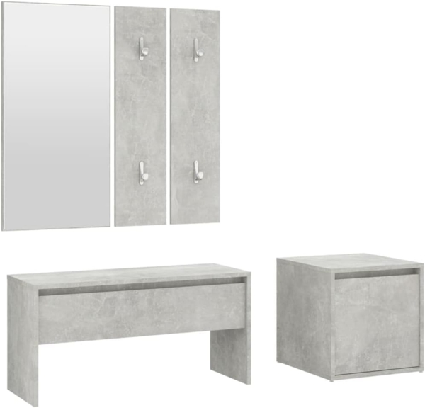 Flurmöbel-Set Betongrau Holzwerkstoff [3082048]