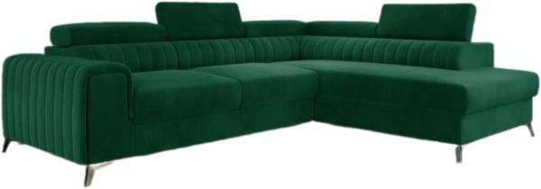 Designer Sofa Tirenni mit Schlaf- und Klappfunktion Grün Rechts