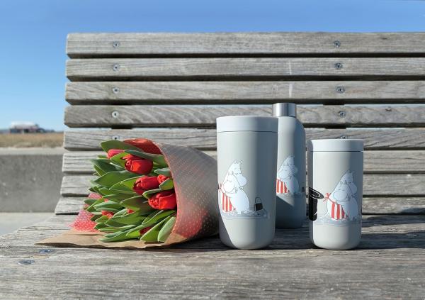 Stelton To Go Click Becher Moomin, Trinkbecher, Cup, Edelstahl, Kunststoff, Soft Light Grey, 200 ml, 1370-4 Bild 4