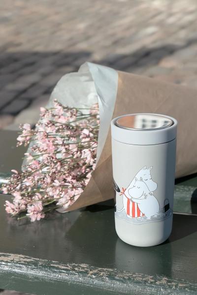 Stelton To Go Click Becher Moomin, Trinkbecher, Cup, Edelstahl, Kunststoff, Soft Light Grey, 200 ml, 1370-4 Bild 2