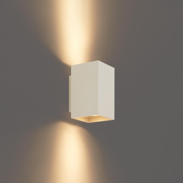 Qazqa Wandleuchte Sandy, ohne Leuchtmittel, GU10, Beige, Modern, Aluminium, 2-flammig Bild 8