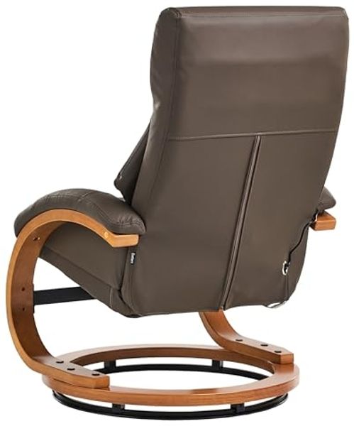 Massagesessel braun Kunstleder Heizfunktion mit Fußhocker FORCE Bild 7