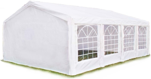 Toolport Partyzelt Pavillon, PE Plane 450 N weiß, 5x8 m