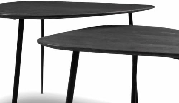 M2 Kollektion 3-Satztisch Trio Akazie massiv Schwarz