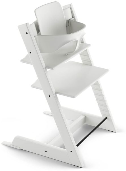 Tripp Trapp Hochstuhl von Stokke mit Baby Set, White aus Buchenholz - Verstellbarer, anpassbarer Stuhl für Kleinkinder, Kinder & Erwachsene