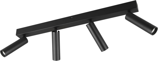 Moderner LED Deckenstrahler AMBALA dimmbar 4-flammig Schwarz, Breite 65cm