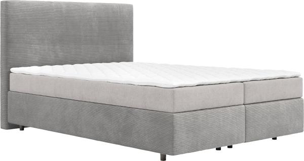 Boxspringbett Dream-Well mit Matratze und Topper Silbergrau 140x200