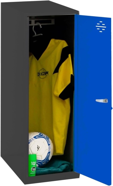 Simon Rack Simonlocker Kommode, klein, 915 x 300 x 500 mm, Amario aus Metall, mit Schlüssel, Anthrazit/Blau Bild 3