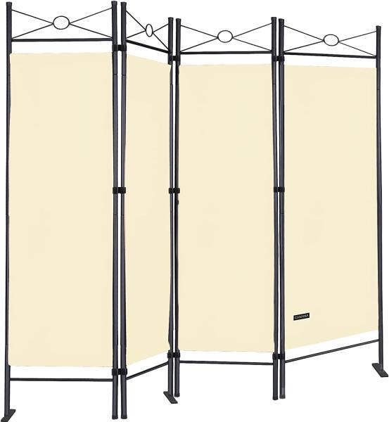 Casaria Paravent Raumteiler Sichtschutz Verstellbar 180x163cm Creme