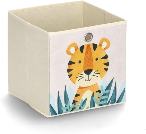 Aufbewahrungsbox Tiger, Vlies - Beige