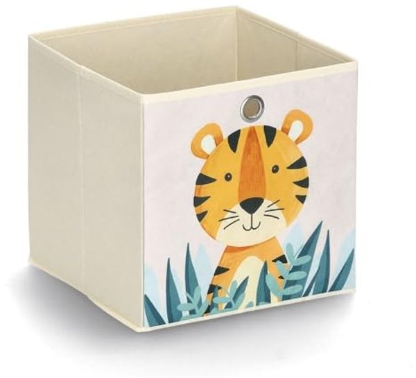 Aufbewahrungsbox Tiger, Vlies - Beige