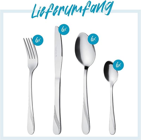 Gräwe Tafelbesteck 24-tlg., Edelstahl silber Bild 2