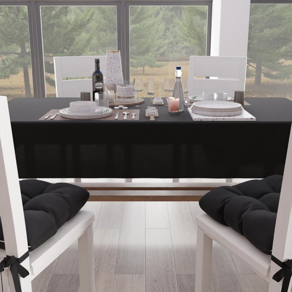 PETTI Artigiani Italiani - Rechteckige Tischdecke, Elegante Tischdecke, einfarbige Tischdecke aus Baumwolle, Küchentischabdeckung, Schwarze Tischdecke für 6 Plätze (140x180 cm), 100% Made in Italy Bild 3