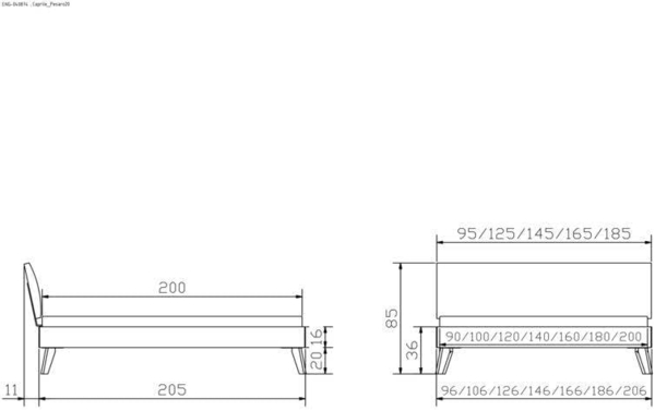Hasena Trento Pesaro Massivholzbett 120x200 Buche weiss deckend, lackiert 25 Bild 3
