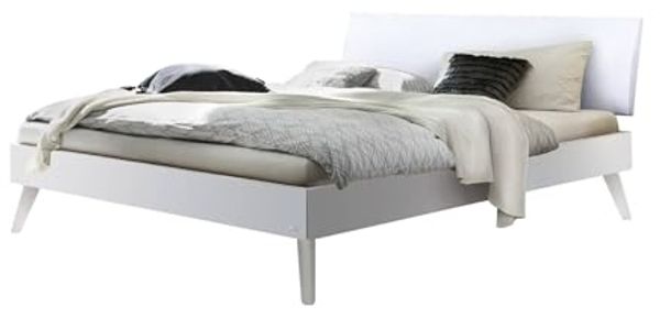 Hasena Trento Pesaro Massivholzbett 120x200 Buche weiss deckend, lackiert 25