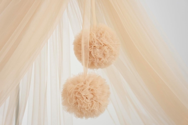 Baby Fancyroom Betthimmel Tüll Betthimmel für Babybett Babywiege Beistellbett Moskitonetz, 165cm lang, mit 2 Bommeln Bild 5