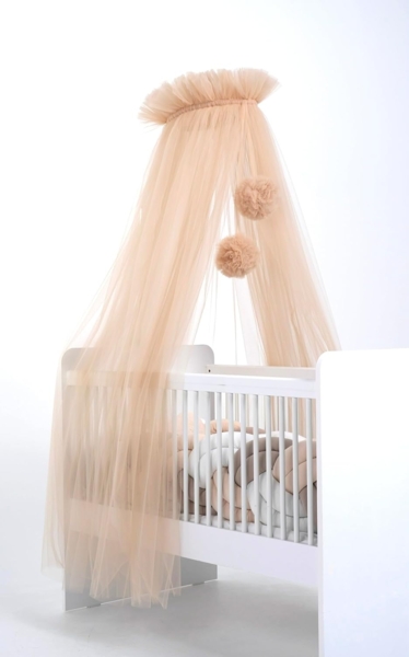 Baby Fancyroom Betthimmel Tüll Betthimmel für Babybett Babywiege Beistellbett Moskitonetz, 165cm lang, mit 2 Bommeln Bild 6