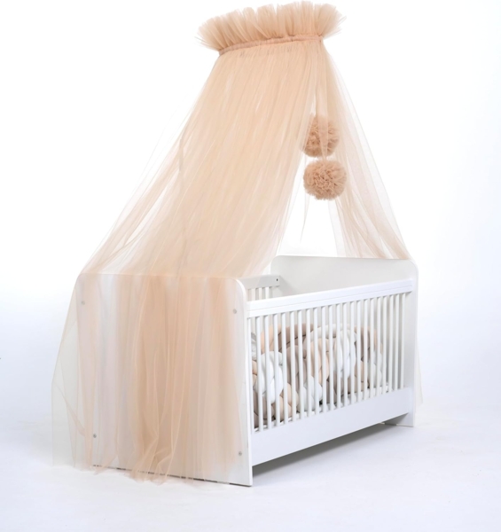 Baby Fancyroom Betthimmel Tüll Betthimmel für Babybett Babywiege Beistellbett Moskitonetz, 165cm lang, mit 2 Bommeln Bild 2