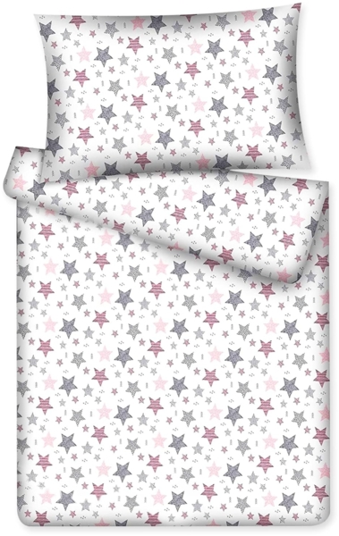 KiGATEX Kinderbettwäsche Stars Vario, 100% Baumwolle, 40x60 cm/100x135 cm