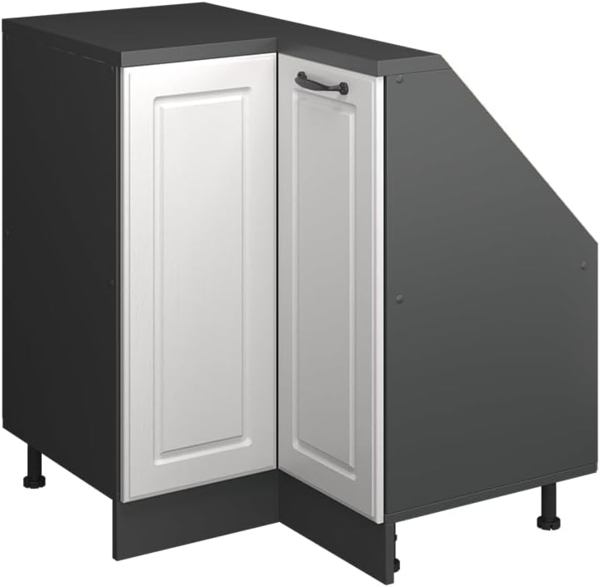 Eck-Küchenschrank für Dachschrägen R-Line Weiß Landhaus 75.6 cm mit 1 Tür Vicco