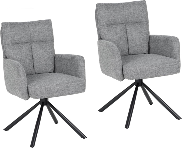 HTI-Living Esszimmerstuhl Esszimmerstuhl Kyra Hellgrau 2er-Set (Set, 2 St), Drehstuhl Auto-Return Bild 2