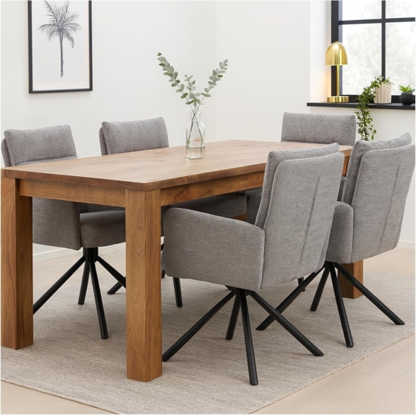 HTI-Living Esszimmerstuhl Esszimmerstuhl Kyra Hellgrau 2er-Set (Set, 2 St), Drehstuhl Auto-Return Bild 4