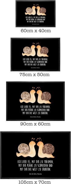 Mr. & Mrs. Panda Fußmatte Schnecken Liebe, Schmutzmatte 40 x 60 cm, Schwarz, Freundin, Fußmatte, Höhe: 40 mm Bild 7