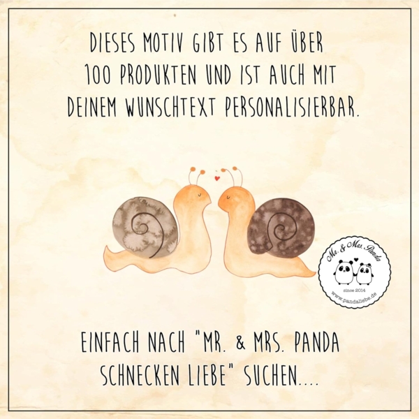 Mr. & Mrs. Panda Fußmatte Schnecken Liebe, Schmutzmatte 40 x 60 cm, Schwarz, Freundin, Fußmatte, Höhe: 40 mm Bild 6