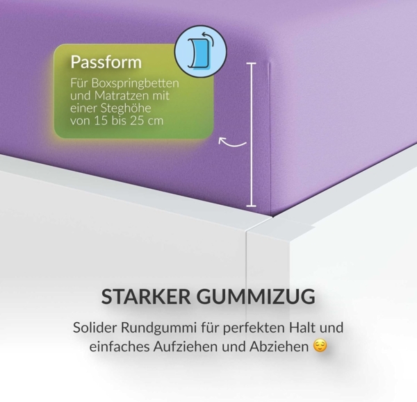 etérea Himmlische Qualität Spannbettlaken etérea Comfort Jersey Spannbettlaken, Jersey, Gummizug: rundum, (1 Stück) Bild 4