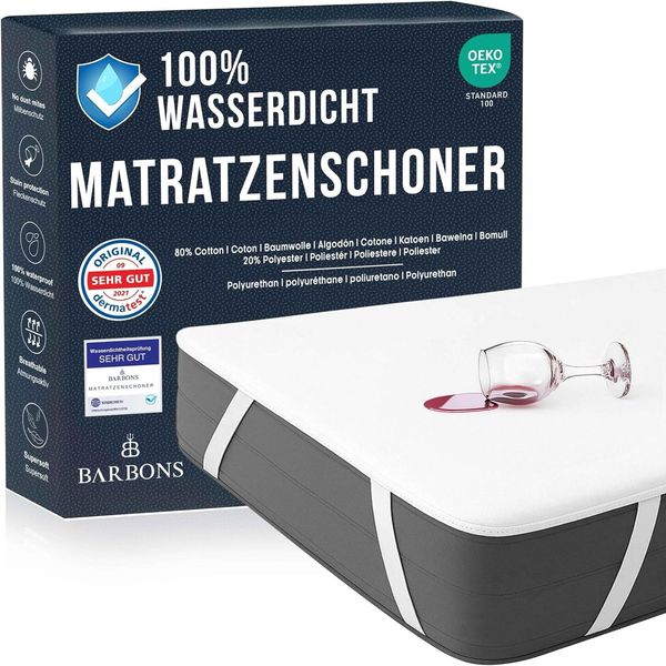 BARBONS Matratzenschoner 180x200 - Oeko-TEX Zertifiziert wasserdichte Matratzenauflage Inkontinenzunterlage waschbar Nässeschutz Atmungsaktiv (Poly. 180x200 cm)