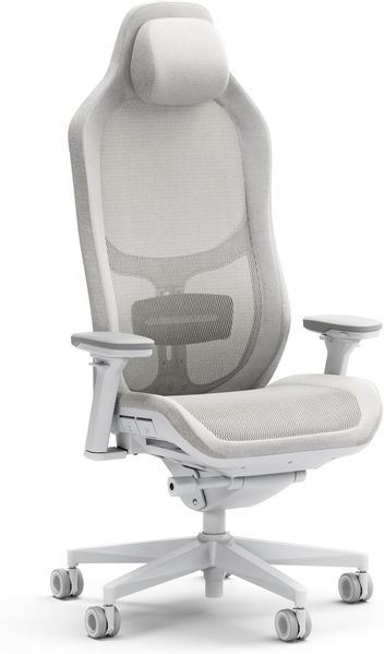 Fractal Design Refine Mesh Light Gaming Chair - iF Design Award 2025 - Ergonomic Office Desk Chair Functionality with 4D Adjustable Armrests, High-Back Support, Lumbar Cushion, and Breathable Mesh