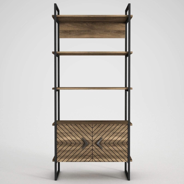 Bücherregal Scala mit Metallfüße Walnuss Bild 7