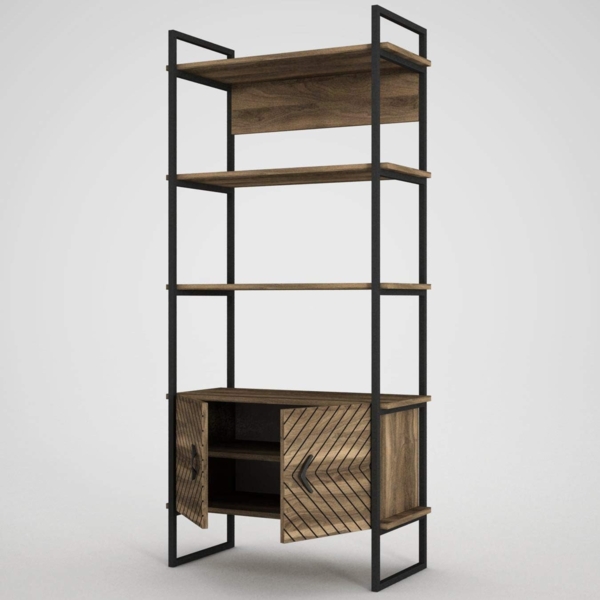 Bücherregal Scala mit Metallfüße Walnuss Bild 8