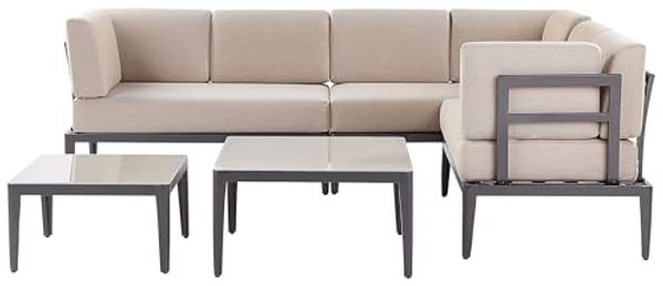 Ecksofa Lounge Set RIMA III Metall Beige