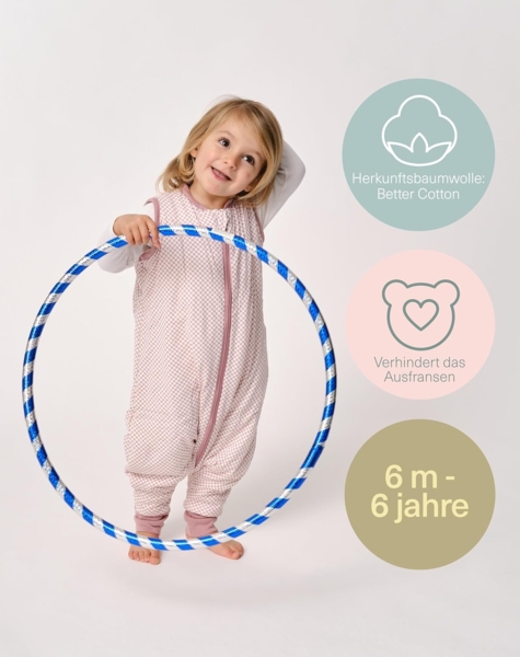 molis&co. 1.0 TOG. Baby-Schlafsack mit Füßen. Größe: 80 cm (2 Jahre). Ideal für Übergang. Vichy Pink. 100% Baumwolle. (Oeko-TEX 100). Bild 5