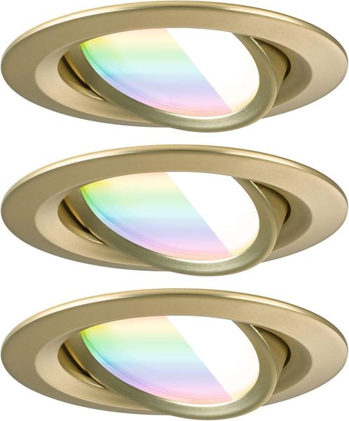 LED Einbauleuchte Nova Coin rund 84mm 50° RGBW+ 3x6W 3x500lm 230V Gold matt Aluminium Bild 10