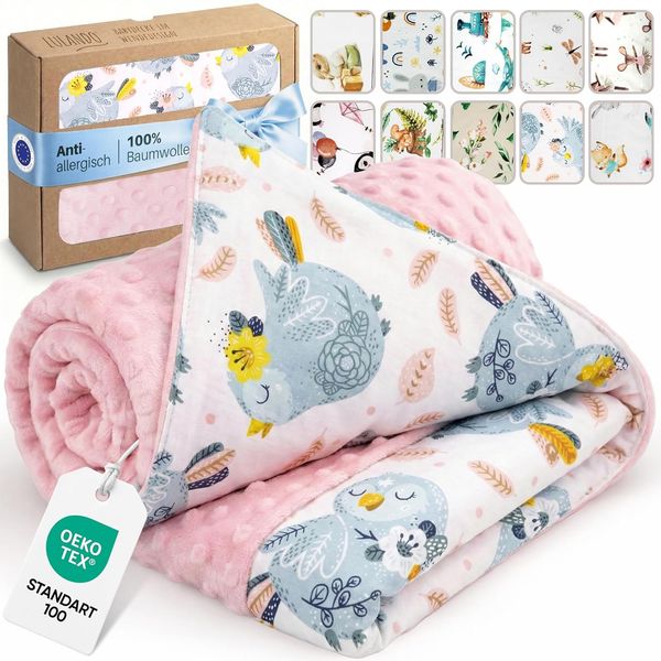 Babydecke LULANDO 100x75 cm flauschige Kuscheldecke für Neugeborene, Lulando, antiallergisch, pflegeleicht, 100% Baumwolle