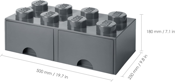 Room Copenhagen 'LEGO Storage Brick Drawer 8' Aufbewahrungsbox dunkelgrau Bild 4