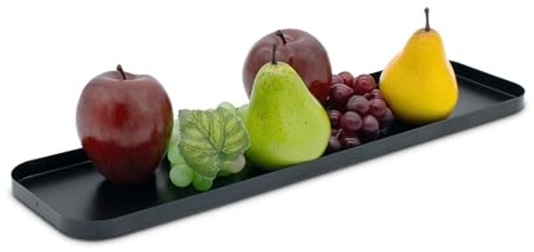 Spetebo Dekotablett Kerzentablett 50x13 cm schwarz (Artikel, 1 St, Serviertablett), recheckig mit erhöhtem Rand