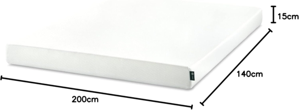 Zinus kühlende Gel Matratze 140 x 200 cm -15cm hoch - 4 Zonen Kaltschaummatratze-Härtegrad H3 - Rollmatratze - Memory-Schaum für ergonomischen Schlaf - Oeko-TEX Zertifiziert Bild 3