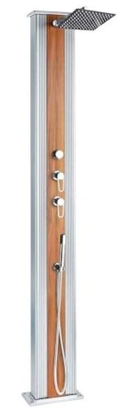 Formidra Hybriddusche "Dada Straight", silber / holz, 40 L