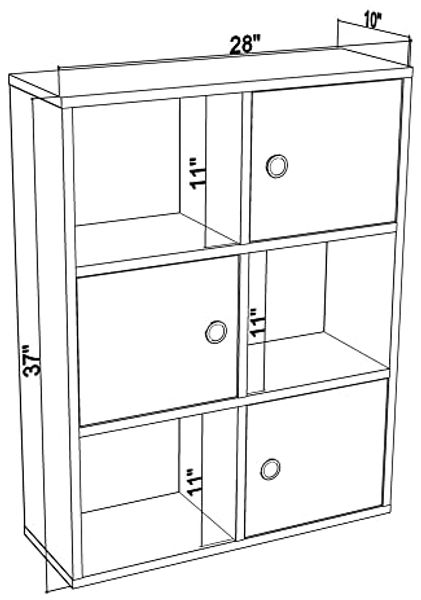 WELL HOME MOBILIARIO & DECORACIÓN Bücherregal, 100 % melaminbeschichtete Spanplatte, Eiche Bild 3