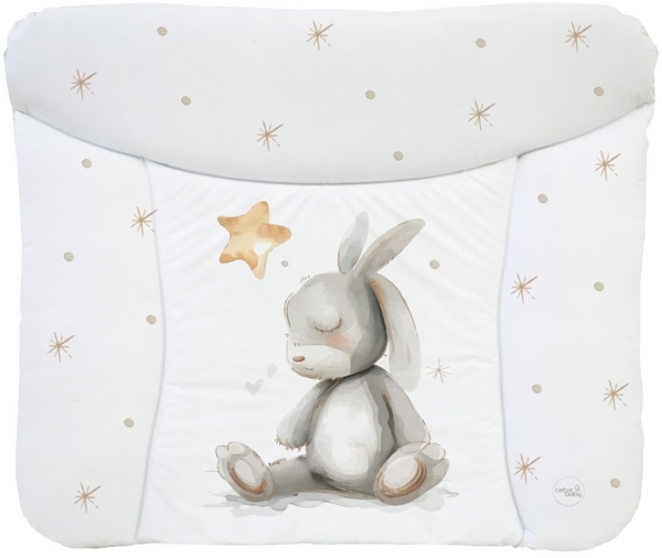 Ceba Baby® weiche Wickelauflage 75x72 cm - Baby Wickelunterlage - Wickeltischauflage für Junge und Mädchen - Wasserdicht, abwaschbar - OEKO-TEX® Standard 100 - Made in EU - Schlafhase