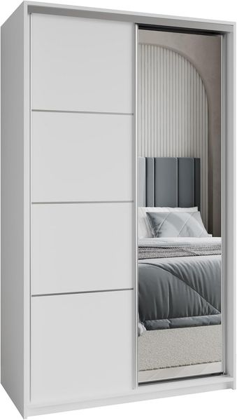 Masseno Schwebetürenschrank VARO Kleiderschrank mit Spiegel und Schubladen Schlafzimmerschrank