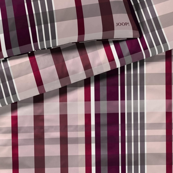 Joop! Mako-Satin Bettwäsche 155x220 Checks rose Karo rosa 4098-1 Bild 3